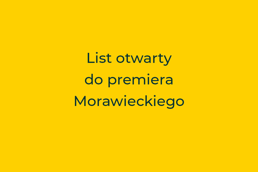 List otwarty do premiera Morawieckiego